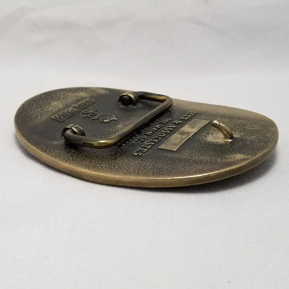 TABC‎ Texas Anglers Bass Club Brass Belt Buckle Fishing Western Style